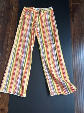 LAAGAM Striped Multicolor Wide-Leg flare Pants
